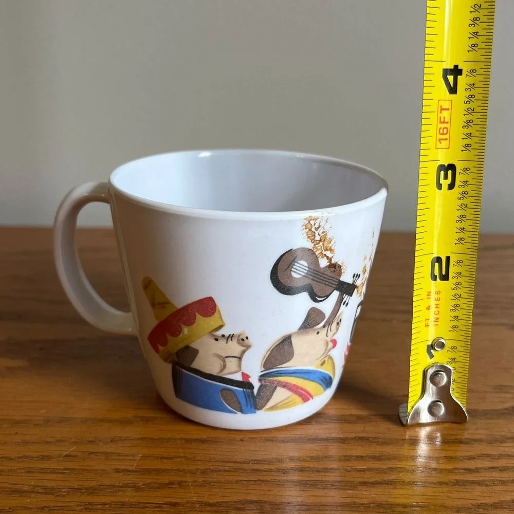 Vintage Noritake Melamine Ware Three Little Pigs Child's Cup Japan